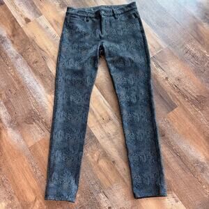 Kut from the Kloth Diana Skinny Python Print Jeans 10 Black Snake Stretch 32